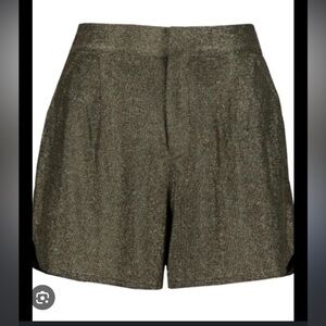 bishoop + young show stoppoer metalic shorts gold